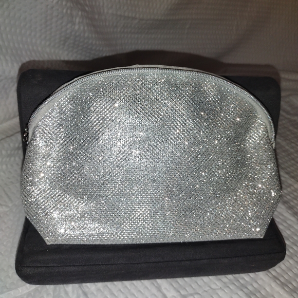 Lancome Paris Silver Glitter Women's Bag 9"x5.5" x2.5" - Picture 1 of 3